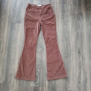 Hollister Ultra High-Rise Brown Corduroy Flare Pants Women's Size 11L W30